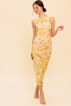 SWEET AS EVER POWER MESH BODYCON MIDI DRESS