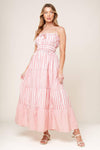GIA PEONY PINK WOVEN MAXI DRESS