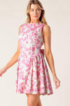 ADVENTURE ISLAND PINK WOVEN MINI DRESS
