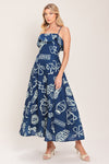 COASTAL SKETCH WOVEN MIDI DRESS