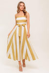 SOFT HORIZON TAUPE WOVEN MIDI DRESS