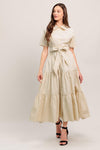 WORTH THE WAIT WOVEN MIDI DRESS