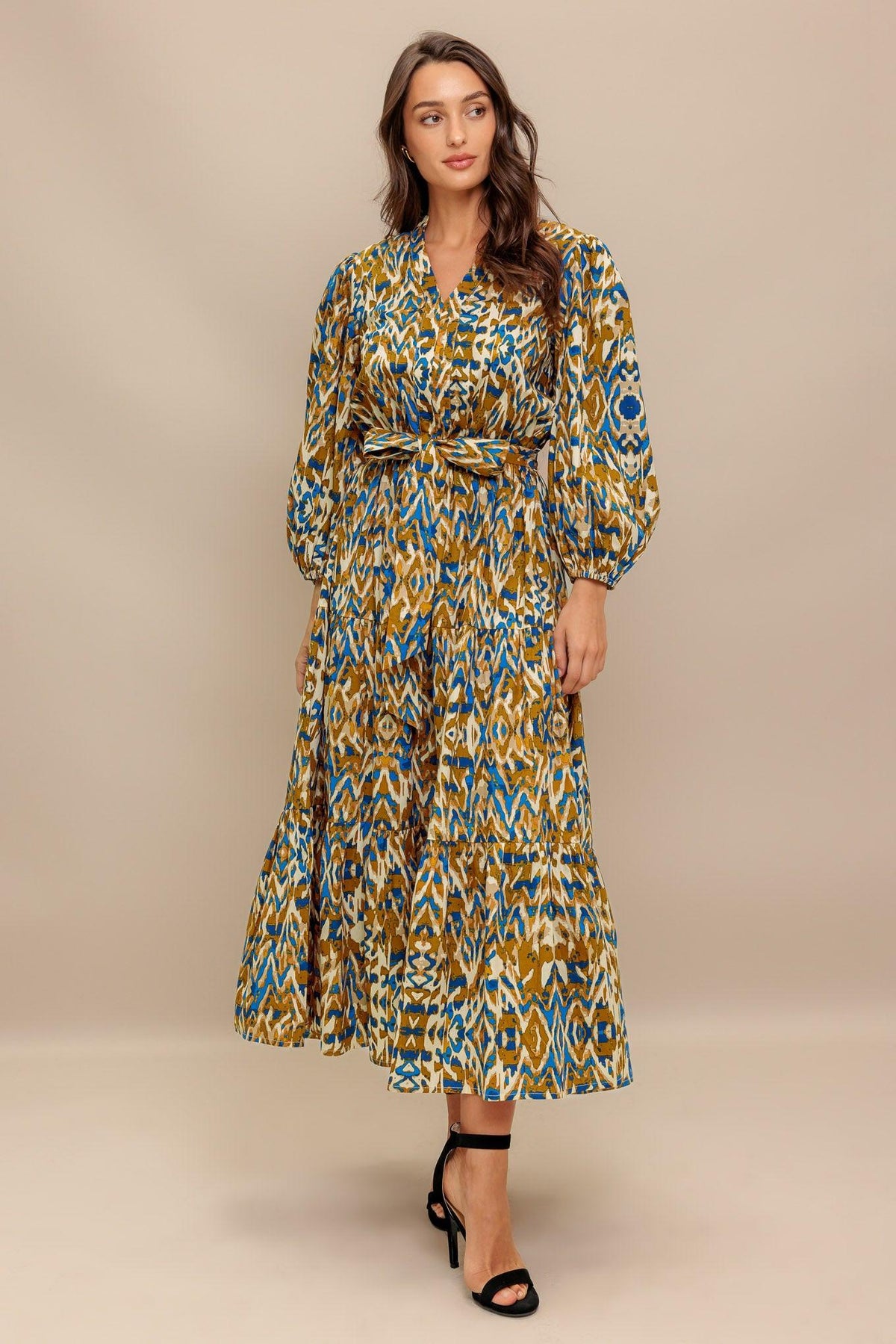 TERRA VISION WOVEN MIDI DRESS