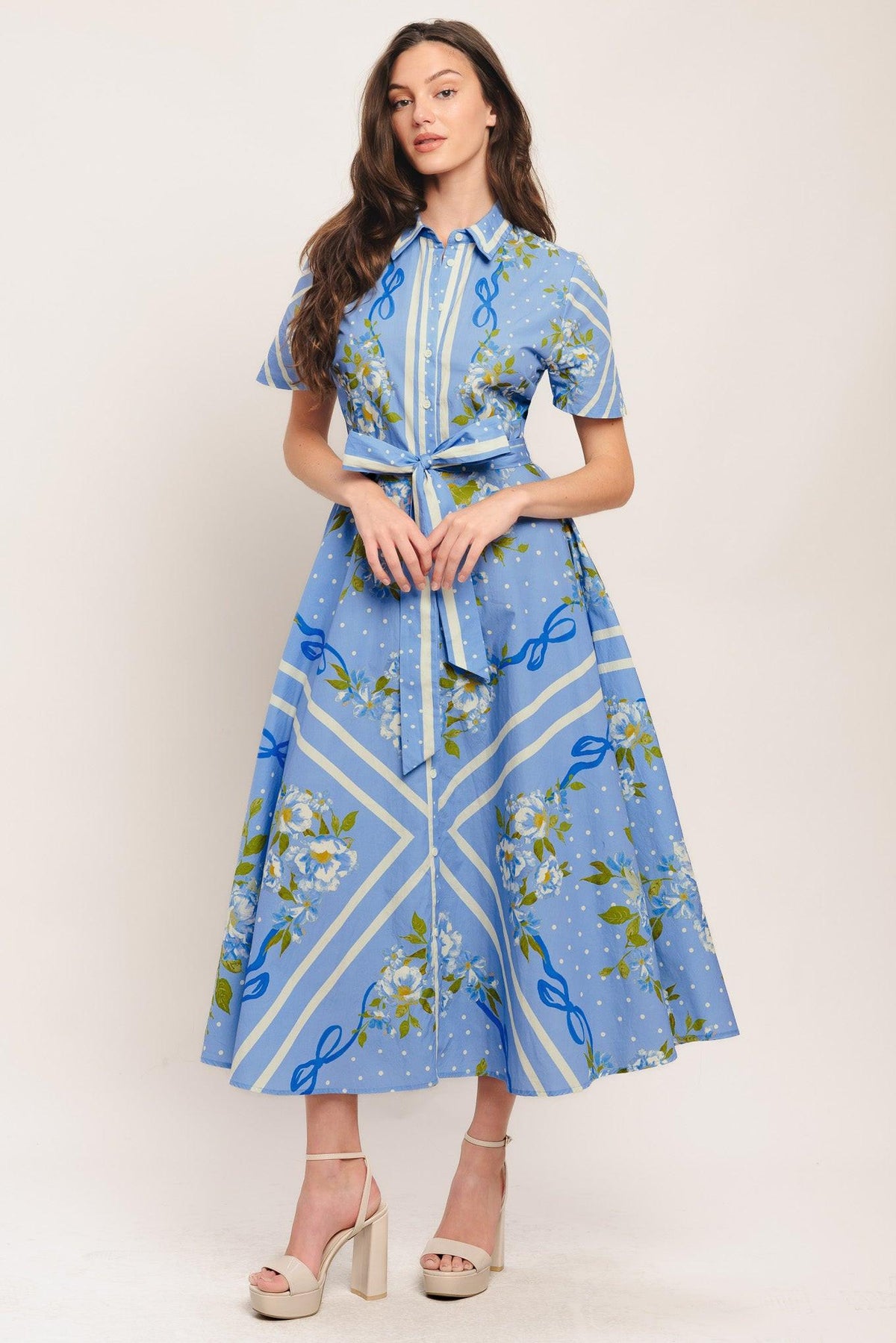 SWEET SOPHISTICATE WOVEN MIDI DRESS