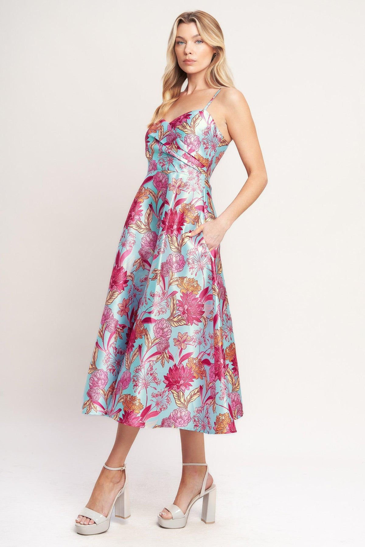ELEVATED GARDEN WOVEN MIDI DRESS