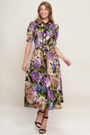 VIVID HERITAGE WOVEN MIDI DRESS