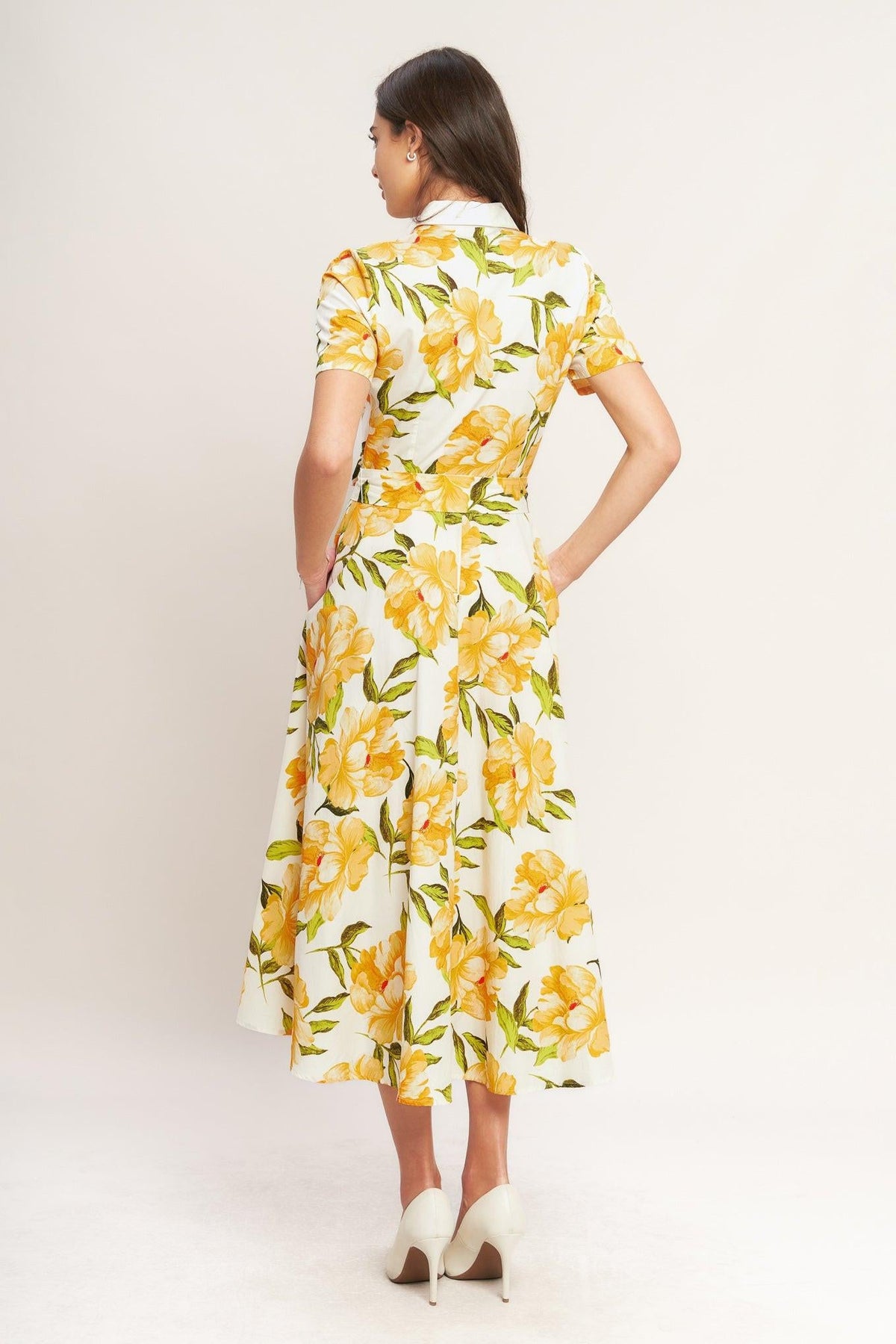 UPLIFTING PALETTE WOVEN MIDI DRESS