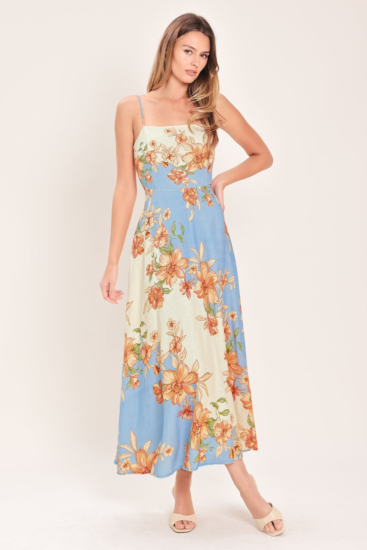 SUMMER SERENADE WOVEN MIDI DRESS