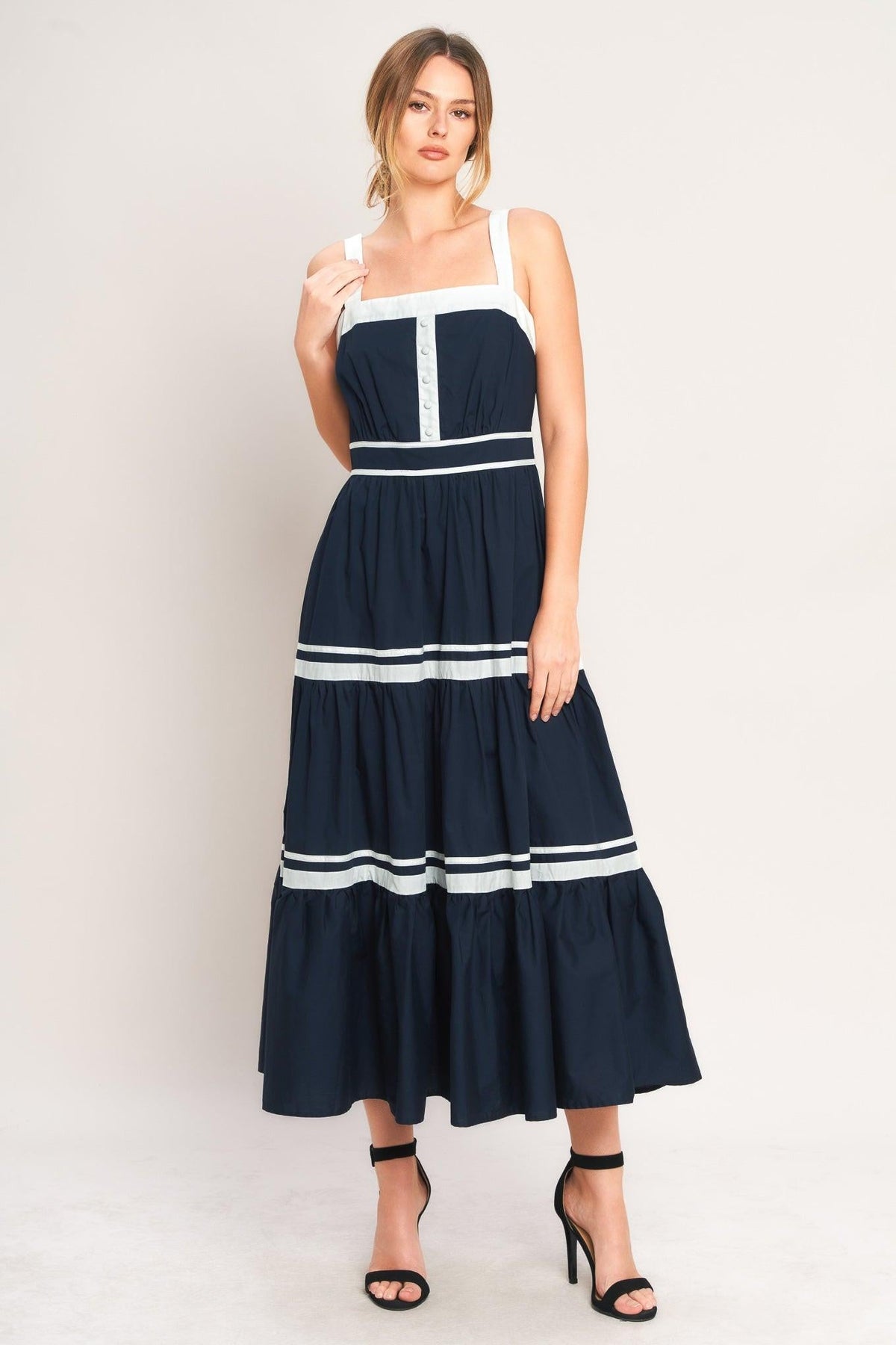 PETAL KISS WOVEN MIDI DRESS