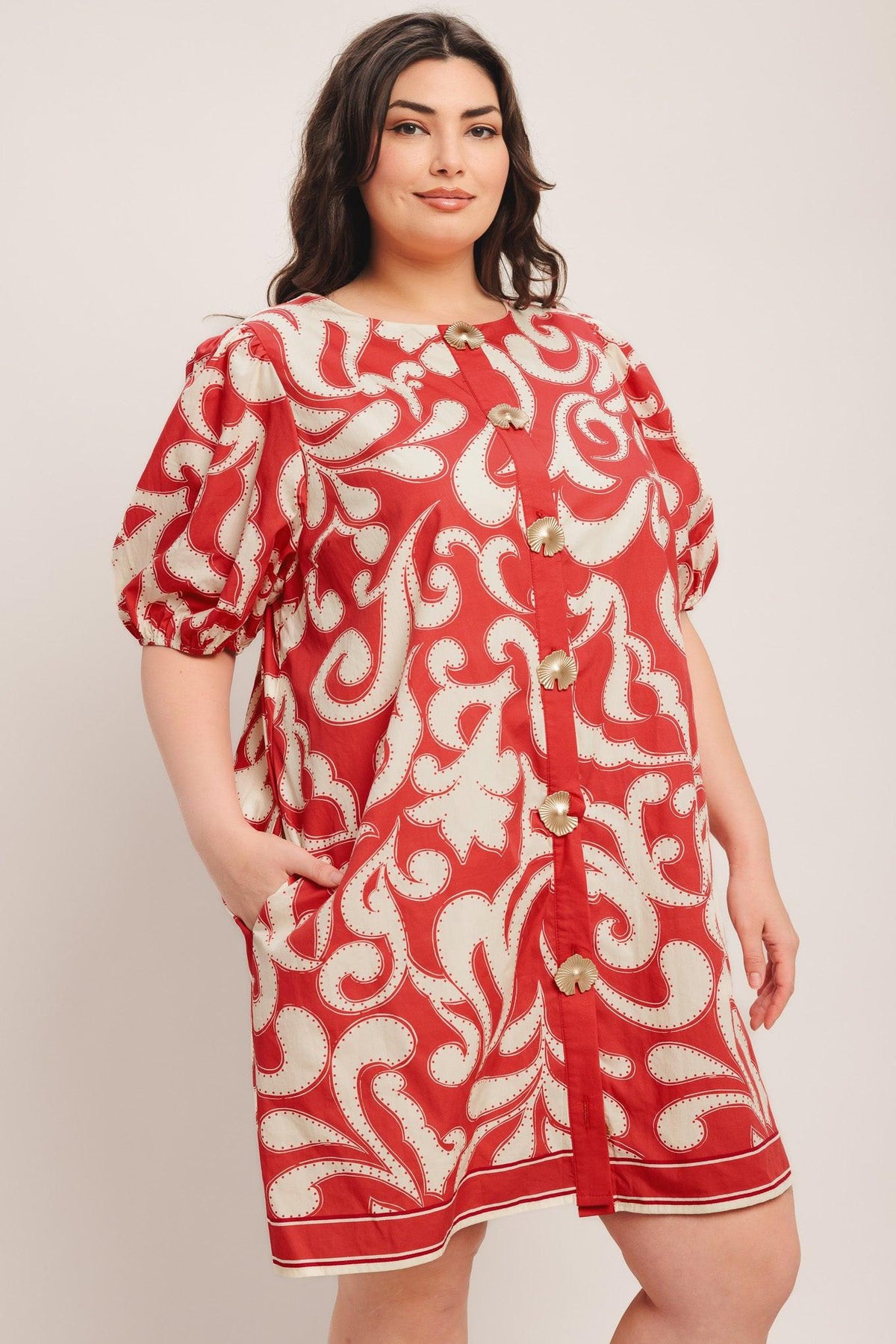 STRAIGHT & STRONG WOVEN MINI DRESS