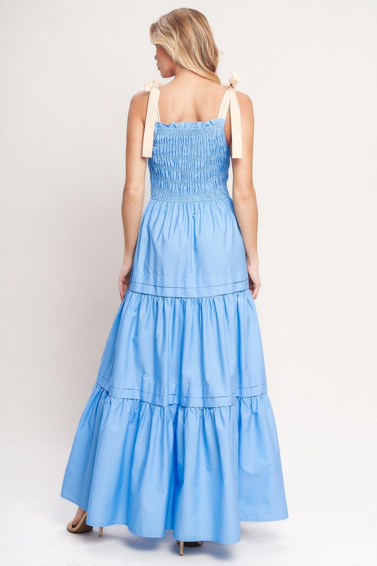 SWEET SERENITY TIERED WOVEN MAXI DRESS