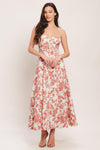 FLORAL HAZE WOVEN MIDI DRESS