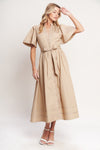 RESORT ESCAPE WOVEN MIDI DRESS