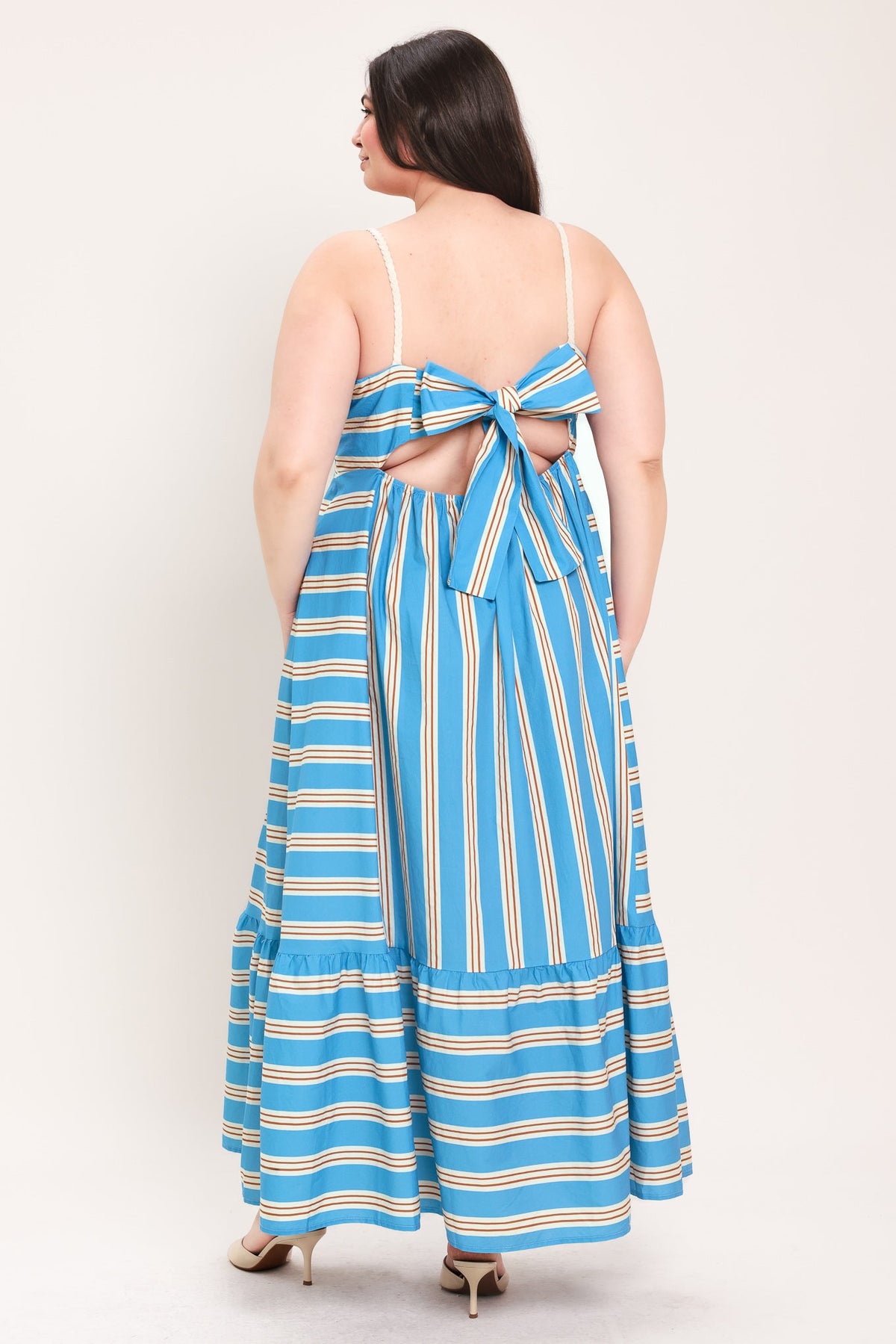 BREEZE STRIPE WOVEN MIDI DRESS