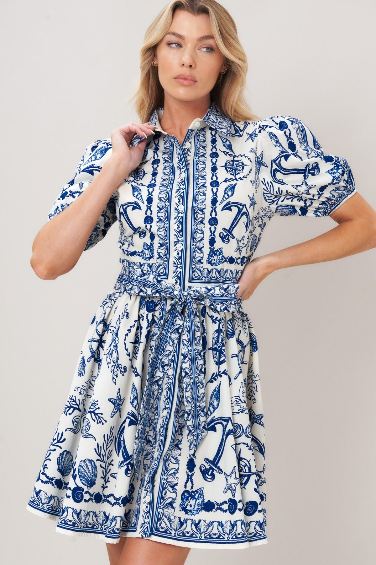 ISLAND PULSE WOVEN MINI DRESS