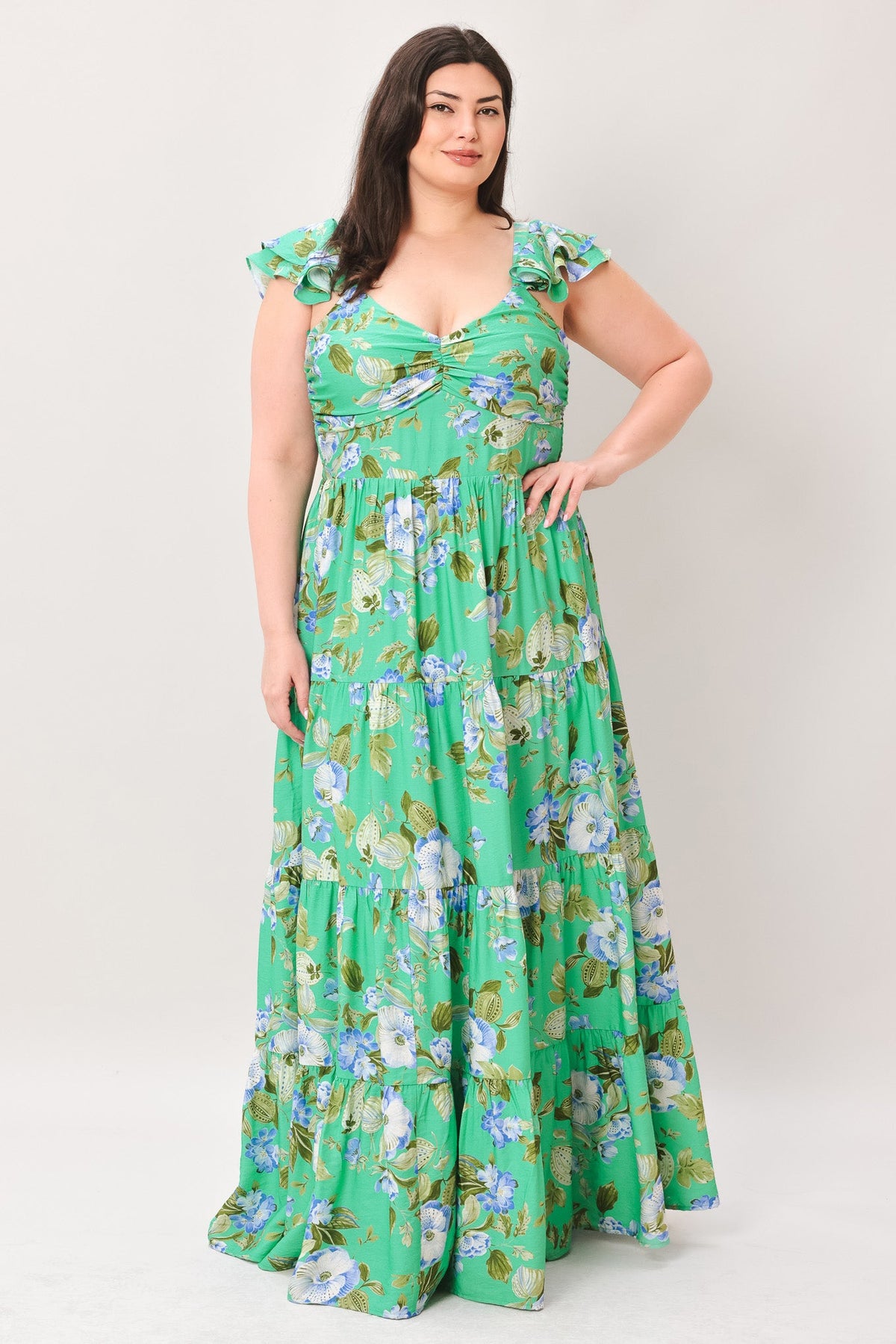 FRESH BLOSSOM WOVEN MAXI DRESS
