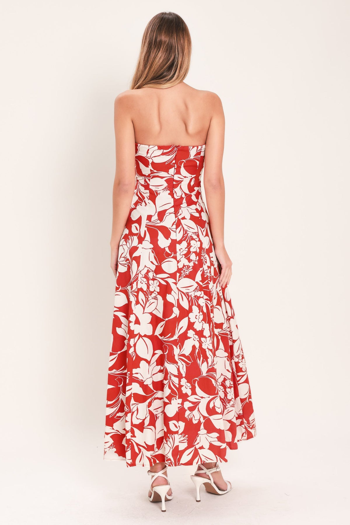 VIBRANT PETAL WOVEN MIDI DRESS