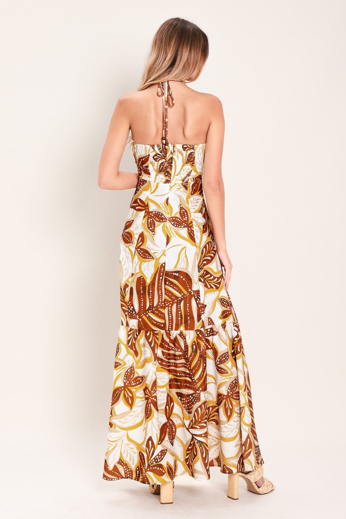 AMBER PALM PARADISE WOVEN MAXI DRESS