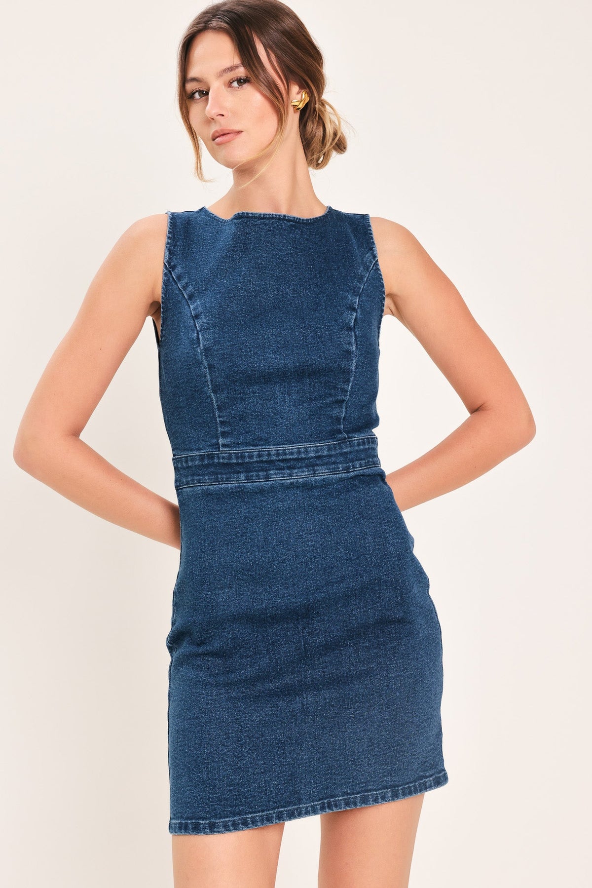 CLASSIC DENIM MINI DRESS