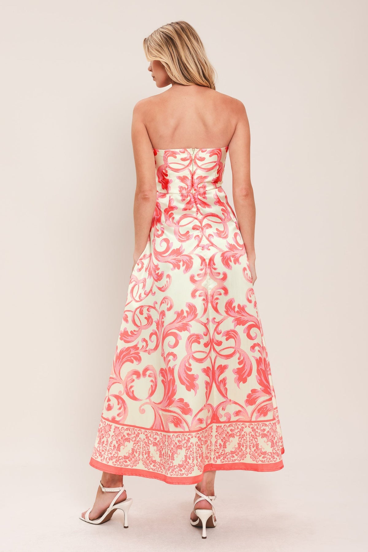 SUNSET ROYALTY WOVEN MIDI DRESS