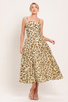 LEOPARD GRACE WOVEN MIDI DRESS
