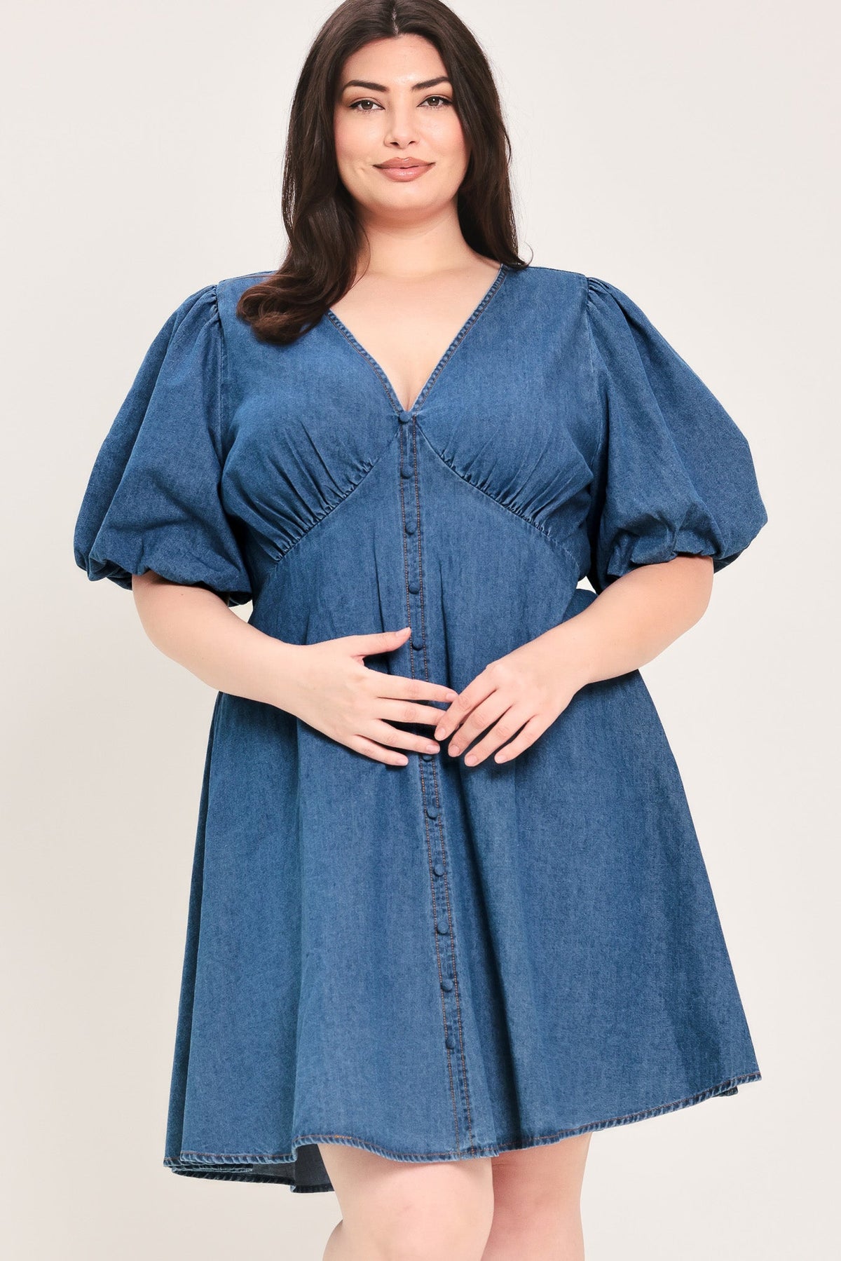 SOFT GIRL DENIM MINI DRESS