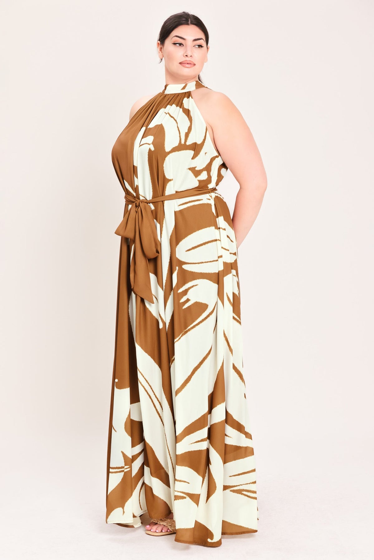 MOCHA SERENITY WOVEN MAXI DRESS