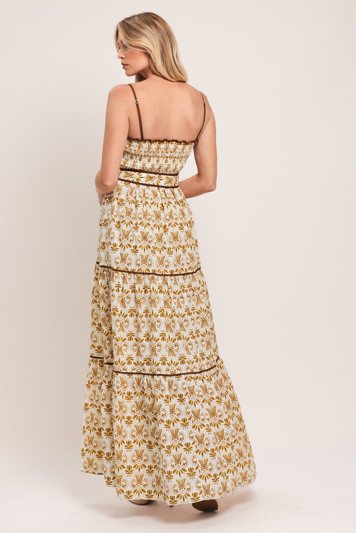 DAINTY FLORA WOVEN MAXI DRESS