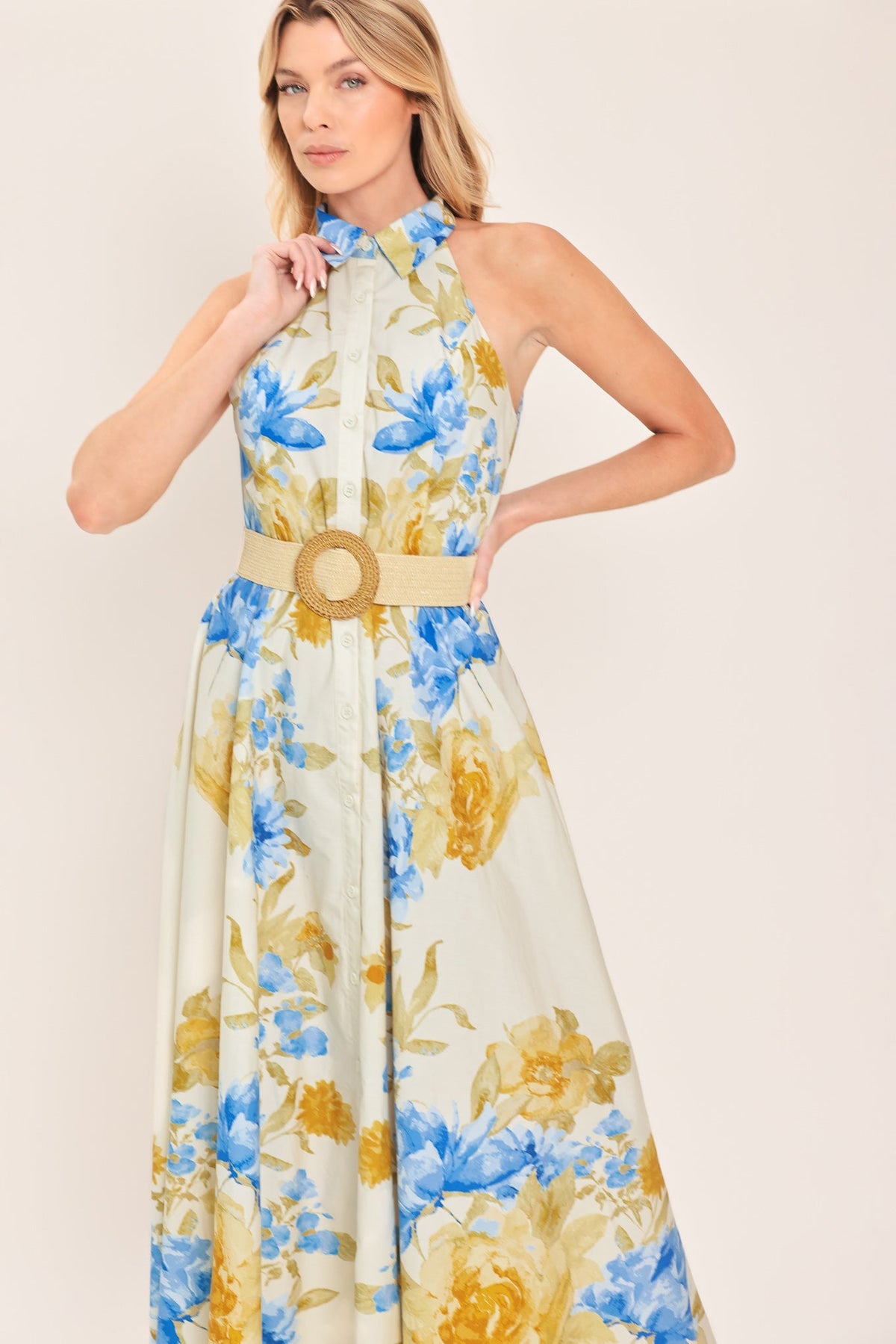 SUNNY DAYDREAM WOVEN MIDI DRESS