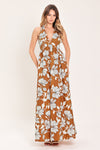 GOLDEN ISLE FLORAL WOVEN MAXI DRESS