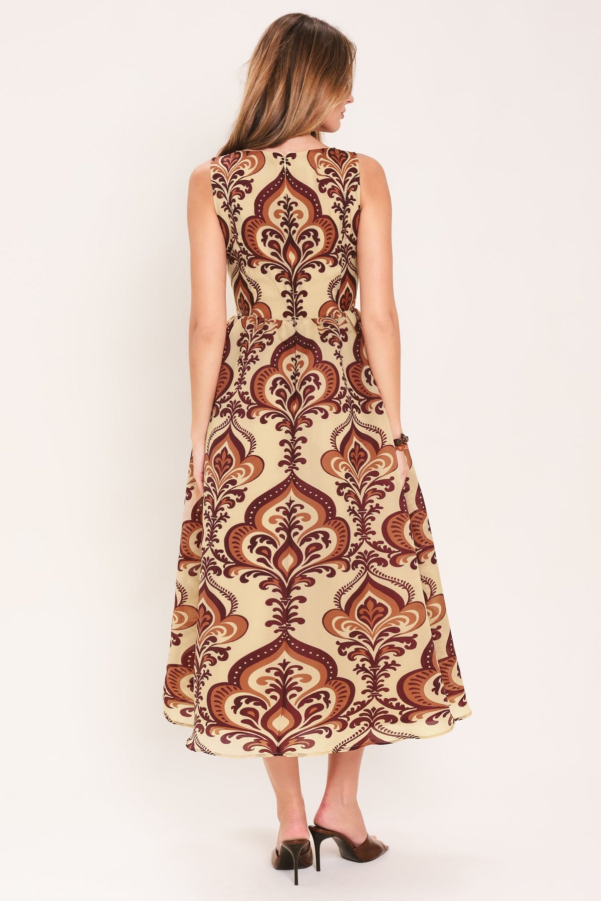 PALAZZO CHARM WOVEN MIDI DRESS