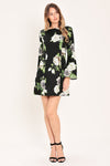 WHISPERING ROSES WOVEN MINI DRESS