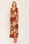 SPICED FLORAL WOVEN MIDI DRESS