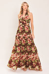 MERLOT MAGNOLIA WOVEN MAXI DRESS