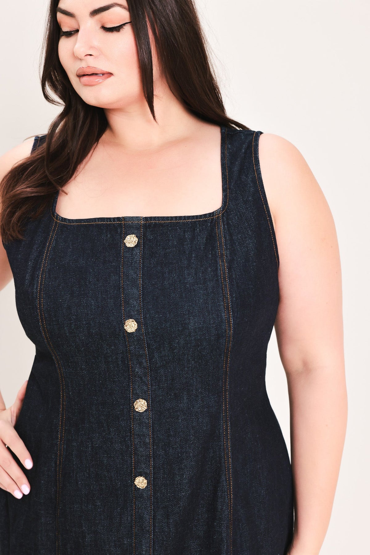CHELSEA DENIM MIDI DRESS