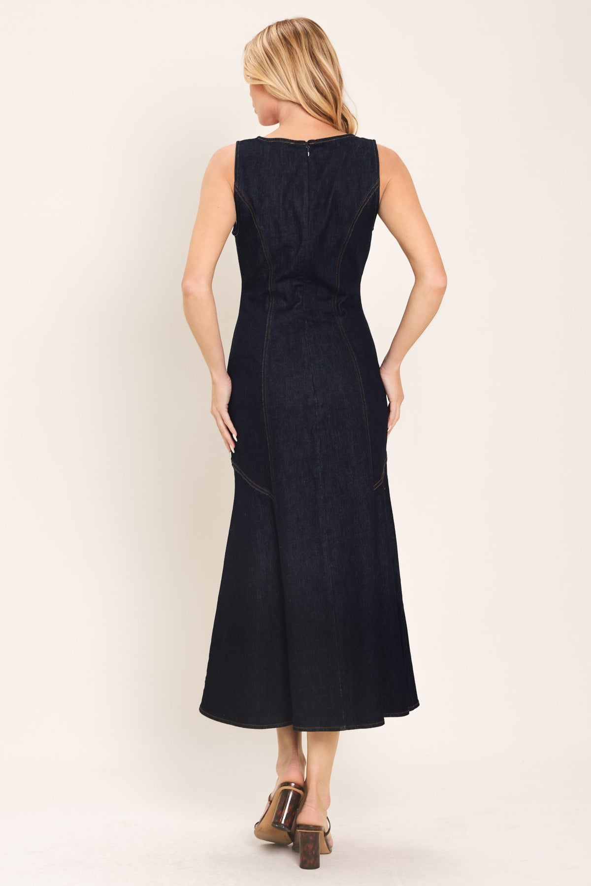 CHELSEA DENIM MIDI DRESS