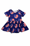 I Heart the USA S/S Twirl Bodysuit