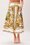 BAROQUE ESCAPE WOVEN MIDI SKIRT