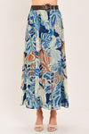 BLUE LAGOON WOVEN MIDI SKIRT
