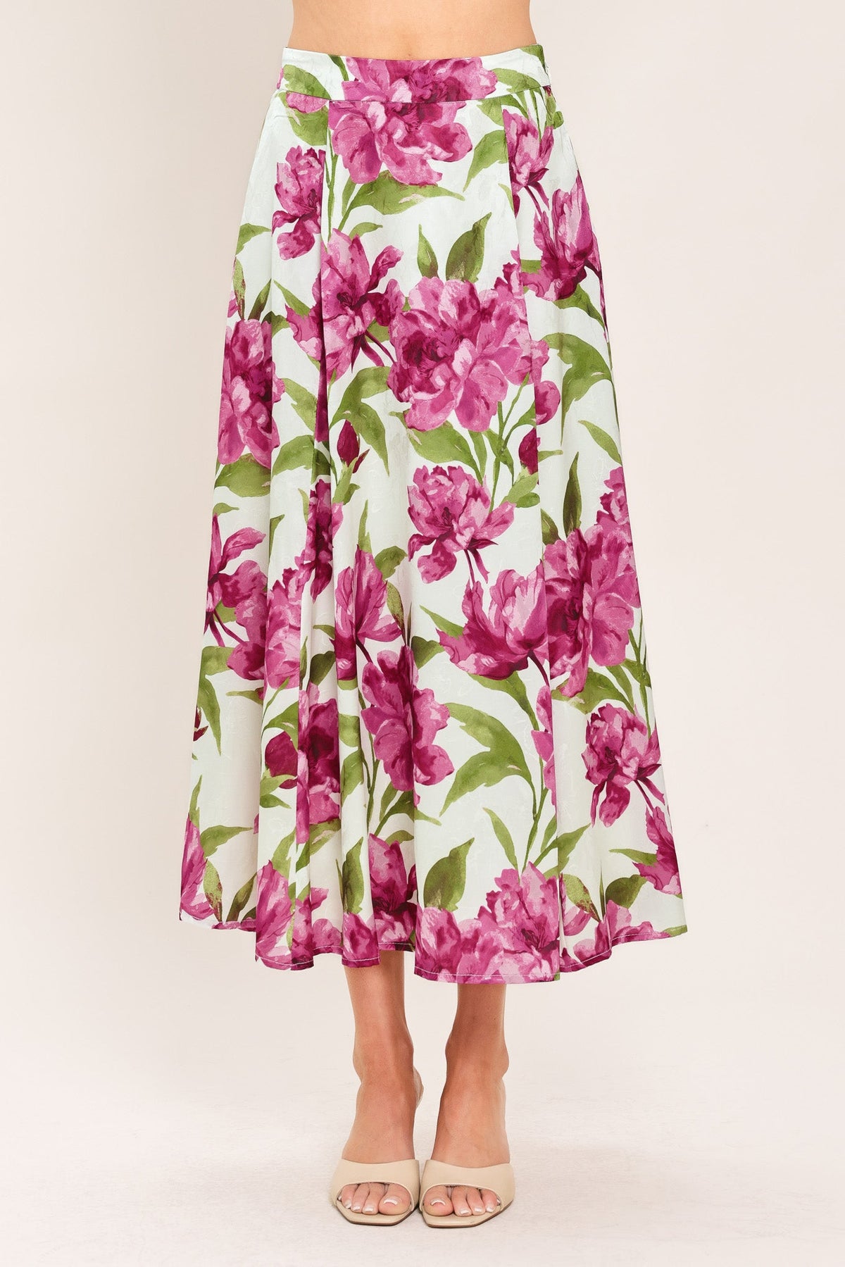ROMANTIC ROSE WOVEN CIRCLE SKIRT