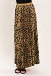 GOLDEN LEOPARD WOVEN MAXI SKIRT