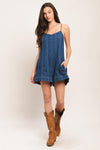 FRONTIER FLIRT LIGHTWEIGHT DENIM ROMPER