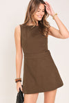 ESPRESSO DATE WOVEN SKORT ROMPER