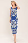 GREEK ISLE GLAM JACQUARD MIDI DRESS