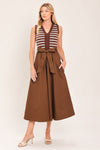 ESPRESSO SAILOR SWEATER WOVEN MIDI DRESS