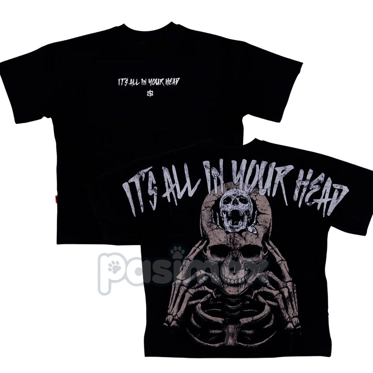 IS x BXACTIV "All In Your Head" Oversized T-Shirt - Mental Health Awareness Graphic Tee, Minimalist Streetwear Collab