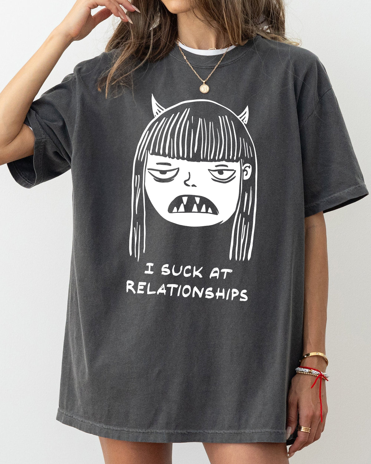 I Suck At Relationships Witch Halloween Spooky Skeleton Macabre Comfort Colors Tee