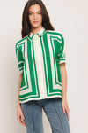 RIVIERA STRIPE WOVEN TOP
