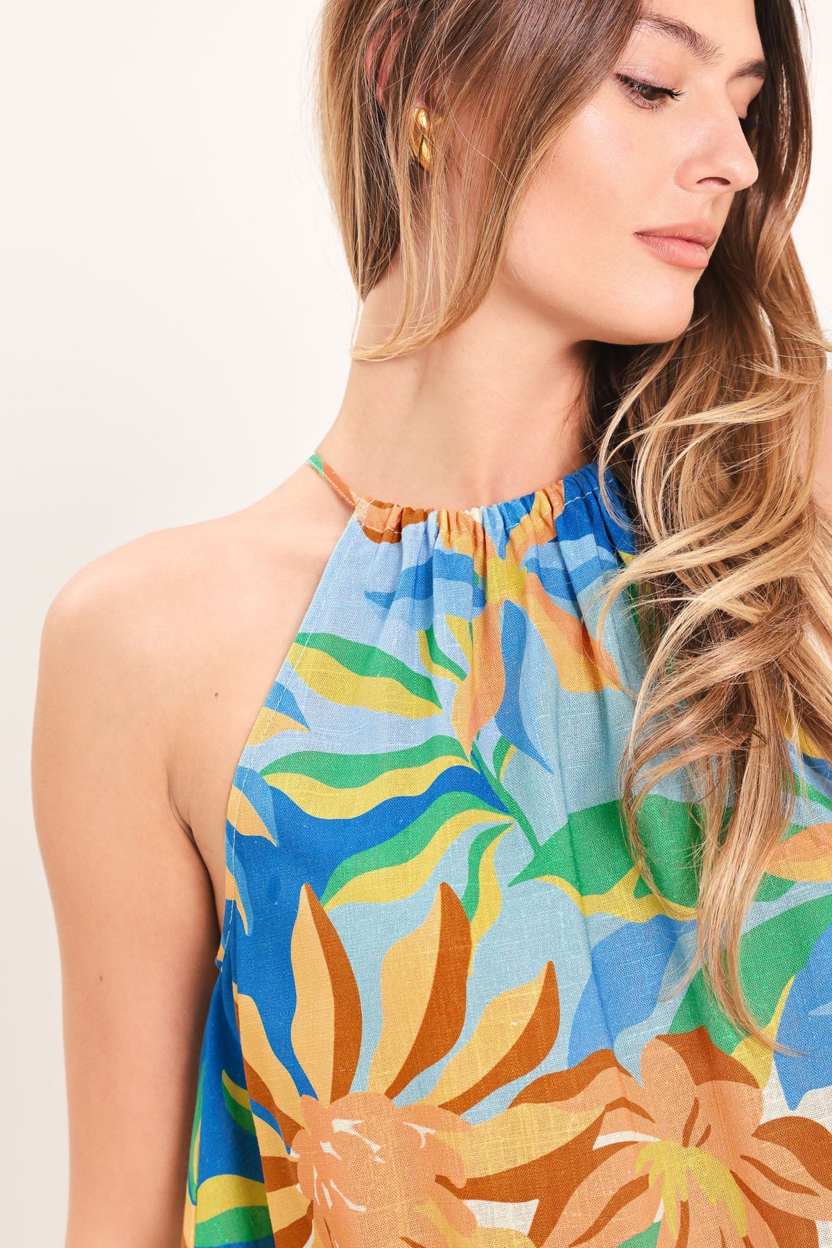 TROPIC FEVER WOVEN SCARF TOP