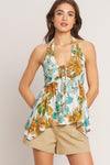 GOLDEN HOUR FLORAL WOVEN TOP